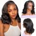 Body Wave Lace Front Wigs Human Hair Glueless Short Wavy Bob Wigs Human Hair Pre Plucked With Baby Hair 13x4 HD Transparent Loose Wave Wigs For Women Human Hair Natural Color 150% Density (12 Inch) 12 Inch Natural Black