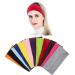Yeshan Pack of 12 Wide 5 Inch Wicking Stretchy Athletic Bandana Headbands / Head wrap / Yoga Headband / Head Scarf / Best Looking Hairband for Sports or Fashion Candy Colors in Wide No3 12PCS