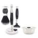 JAG Shaving Razor Set - 4 -piece shaving set - Jag's Lee Range - Black synthetic hair shaving brush - 3 edge of shaving clads shaving plane - shaving bowl - shaving rack - black gift set