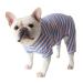 BT BEAR Dog clothing colorful striped pajamas made of soft cotton overall bulldog one-piece costume for puppies small medium-sized dogs (XXL blue and pink) XX large blue