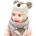 DORRISO Cute Kids Caps Scarf Set - Knitted Winter Beanies Hat for Girls and Boys in Gray | Warm and Comfortable Newborn Baby Accessories - Buy Online on GoSupps.com
