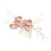 Mikinona Flower Hair Comb Decorative Hair Comb for Women Hair Accessories for Women Hanfu Hair Accessories Hair Comb for Women Accessories Fine Hair Pink The Flowers Hair Piece Metal Miss