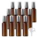 ZEOABSY 12 Pieces 100 ml Brown Lotion Bottles with Black Pump 100ml Empty PET Plastic Lotion Pump Bottle Cosmetic Gel Travel Container for Cosmetic Make up Cleaning + 2 x Funnel Brown 100ml