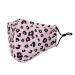 Washable Reusable 3 Layers Cotton Cloth - White - Leopard Print One Size Fits Most