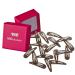 HAARallerliebst hair clips ribbed (20 pieces | brown | 5cm) for more hold including box for storage (box color: pink)