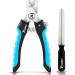 CANDURE Dog Nail Clippers for Large Medium and Small Breed Professional Pet Nail Clipper Suitable for Cats Rabbits and Guinea Pigs With Safety Lock and Protective Guard to Avoid Over Cutting (6") Blue Large to Medium