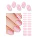 Semi Cured Gel Nail Strips | Jelly Baby Pink 20pcs Semi Cured Gel Nails Sticker | Gel Nail Wraps UV for Home Nails DIY A117