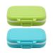 Small Pill Box Supplement Case for Pocket or Purse - 3 Removable Compartments Travel Medication Carry Case - Daily Vitamin Organizer Box (Green+Blue)