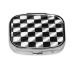 Black White Race Checkered Flag Printing 2 Compartment Small Pill Case Cute Small Pill Box Purse Pill Boxs Travel Pill Organizer for Pocket Purse and Travel Gifts