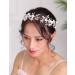 Deniferymakeup Silver Hair Piece Flower Hair Vine Bridal Floral Hair Piece Flower and Leaf Headband Rhinestones Wedding Hair Accessories for Brides - Buy Online on GoSupps.com