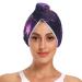 Purple Butterfly Hair Towel 2 Pack Super Absorbent Hair Drying Towel Quick Dry Hair Turbans Head Towel with Button Twisty Wrap for Women Girls