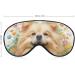 Cute Pomeranian Dog Sleep Mask | Watercolor Dog & Flower Eye Cover | Soft Light-Blocking Adjustable Blindfold for Women - Buy Online on GoSupps.com