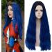 Blue Long Ombre Black Wigs for Women - Dark Root Middle Part | Perfect for Cosplay Parties & Costumes | Shop Now! - Buy Online on GoSupps.com