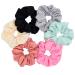 Simnice Oversized Blush Satin Hair Scrunchies - Set of 6 XL Soft Elastic Hair Ties for Girls and Women - Buy Online on GoSupps.com