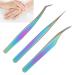 Premium 3Pcs Stainless Steel Tweezers Set for Nail Art & Eyelash Grafting - Ideal Manicure Tool | International Shipping Available - Buy Online on GoSupps.com
