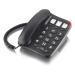LIANXUE Big Button Landline Phone Desktop Telephone Loud Ringtone Fixed Home Phone for Elderly and Visually Impaired ABS Bk