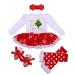 Winmany Newborn Baby Girls Christmas Romper Tutu Dress Outfit Headband Leg Warmer Shoes 3-6 Months Christmas Tree