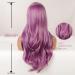 AISI QUEENS 26 inch Long Purple Wavy Wig with Bangs for Women - Heat Resistant Synthetic Wig for Halloween, Cosplay, and Daily Party - Buy Online on GoSupps.com