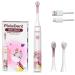 Pixiedent electrical toothbrush for children sound toothbrush ultrasound with 2 replacement brushes and 2 modi timer timeline clock gentle bristle white and rosa sweet giraffe children's toothbrush from 3+ and 6+