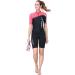 Women's 1.5mm Neoprene Shorty Wetsuit One Piece Swimsuit UV Protection Rash Guard - Red, Small - Buy Online on GoSupps.com