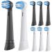 Replacement Heads Compatible with Oral-B iO 10 9 8 7 6 5 4 3 Series Electric Toothbrush Toothbrush Heads Brush Heads Soft Bristles 4 White + 4 Black White/Black