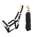 ARBO-INOX halter set starter with faux fur halter and lead rope (COB THOROUGHBRED BLACK) Cob Thoroughbred BLACK