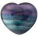 Nupuyai Fluorite Heart Palm Worry Stone for Chakra Reiki Healing Crystal Love Stone for Home Decoration 45mm Multicolour/Fluorite/45x40mm
