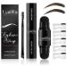 Luxillia Eyebrow Stamp Stencil Kit Dual-Color  Perfect Instant Brows Every Time  Adjustable for all Eyebrow Shapes  Waterproof and Sweatproof  Reusable & Super Easy To Use (DARK BROWN + NEARLY BLACK)