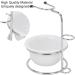 Bordstract Restaurant Stand Bowl Set - Professional Shaving Soap Peel Razor & Brush Holder for Men | Durable Stainless Steel & Nylon Wool Brush | Comfortable Silver White Design - Buy Online on GoSupps.com
