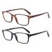 Cojwis reading glasses 2 Pack Blue Light block glasses of feather hinge anti -dizzy women and gentlemen light glasses (2 color 2.00 multiplier_x) 2 color 2.0 x