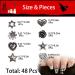 48Stk Halloween Steine Nails - 3D Gothic Punk Nail Art Accessories with Silver Heart Flower & Pentagram Charms for DIY Manicure - Buy Online on GoSupps.com