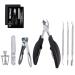 Toenail Clippers Kit for Ingrown/Thick Nail Ingrown Toenail Tool Kit with Ingrown Toenail Clipper/Corrector Wide Jaw Opening Nail Clipper for Thick Nail Pedicure Tool for Seniors/Adult by OOSOFITT Black