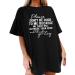 Oversized T-Shirts for Women Vintage, Women Boyfriend Baggy Crewneck T-Shirt Short Sleeve Skull Graphic Tee Cute Tops A-01-2-black Small