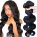 Brazilian Human Hair 3 Bundles Body Wave Weave Virgin Extensions 100% Unprocessed Brazilian Natural Black 12"14"16"