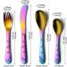 Evanda Rainbow Toddler Utensils Rainbow Titanium Coated 4 Pieces Stainless Steel Toddler Silverware Set Kids Utensils Forks and Spoons Mirror Polished Smooth Round Tableware and Dishwasher Safe 3.rainbow - Buy Online on GoSupps.com