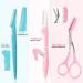 Peach Fuzz Hair Removal Kit for Women | 12 Pcs Eyebrow & Face Razors Set for Exfoliation and Grooming | Dermaplane Facial Razors in Pink - Buy Online on GoSupps.com