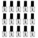 10Pcs empty nail polish bottle clear refillable nail polish nail polish bottle bottle cosmetics holder with brush for nail art sample 15ml black white