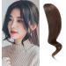 2PCS Wave Side Bang Real Human Hair Clip in Bangs Curly Fringe Hair Extensions(Dark Brown Color) Dark Brown Side Bangs 2PC