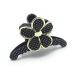 Meilliwish Flower Lace Jewel Woman Girl Hair Clip Claw 1 Piece(D26)(Black)