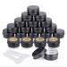 20 pieces aluminum empty jars round travel cream jar for cream lotion masks cosmetics nail art (20 ml) (black)