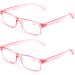 Buy V.W.E. 2 Pairs Casual Rectangular Reading Glasses - Stylish Simple Readers in Blue Red Clear & Light Pink | 1.5x Magnification - International Shipping Available - Buy Online on GoSupps.com