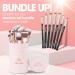 Rose Kabuki Makeup Brush Set - 10 Pc Collection for Liquid, Cream, or Mineral Products - Premium Synthetic Bristles for Face and Eye Cosmetic - Buy Online on GoSupps.com