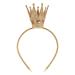 Girls Shiny Crown Hairband Princess Alice Bands For Women Baby Kids Toddler Party Birthday Rhinestone Headwear Gold Silver Hot Pink (1 PC)