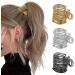Ponytail Clip High Ponytail Holder Hair Clips Medium Hair Claw Clips 1.4 Inch Metal Claw Clips for Thick Hair Shark Hair Clips for Thick Long Hair(3 Colors).