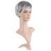 MapofBeauty Stylish Short Natural Curly Wig for Women | Mixed Grey & White Synthetic Hair Replacement - Buy Online on GoSupps.com