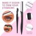 6-in-1 Eyebrow Kit with Tweezers, Razor, Brush, Scissors & Pencil - Pink Leather Pouch Included - Buy Online on GoSupps.com