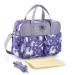 Kamay's Multifunctional Waterproof Mummy Shoulder Diaper Bag Chic Nappy Changing Bag Tote/Messenger Style Large Lightweight High-density Glossy Nylon Fabric with Changing Mat (Purple Unicorn)