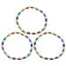 COHEALI Beaded Bracelets Beaded Bracelets Beaded Bracelets Beaded Bracelets Hematite for Women 3Pcs Colorful Elastic Slim Foot Pearl Bracelet Pearl Bracelet Pearl Bracelet Crystal Bracelet