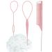 Topsy Hair Tail Tools  1pcs Tail Braiding Combo  2pcs French Braid Tool Loop For Hair Styling  300pcs Clear Mini Elastic Hair Bands. pink