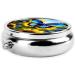 Sunflower Blue Butterfly Round Pill Box | 3 Compartment Portable Travel Organizer | Ideal for International Shipping - Buy Online on GoSupps.com
